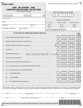 Fill Your Delaware 1100Ez Template