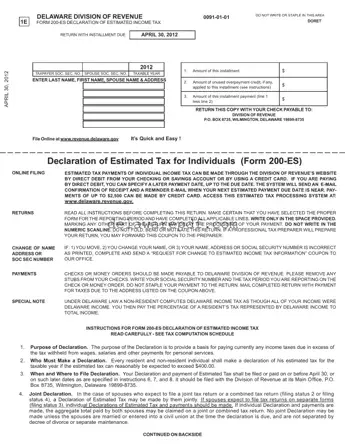 Fill Your Delaware 200 Es Template