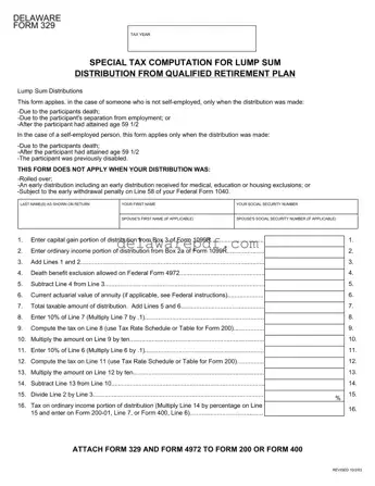 Fill Your Delaware 329 Template