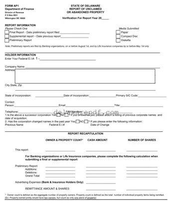 Fill Your Delaware Ap1 Template
