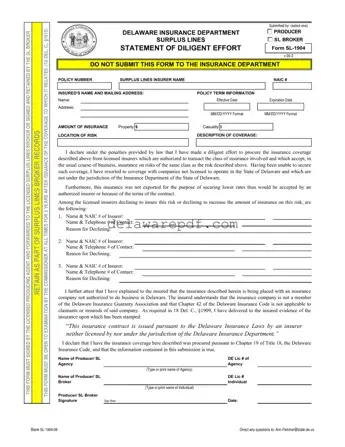 Fill Your Delaware Sl Template